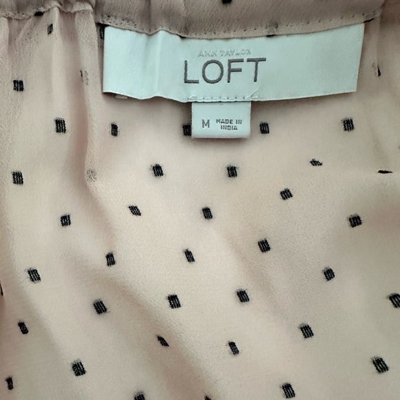 LOFT Pink Polka Dot Blouse - Picture 4 of 4